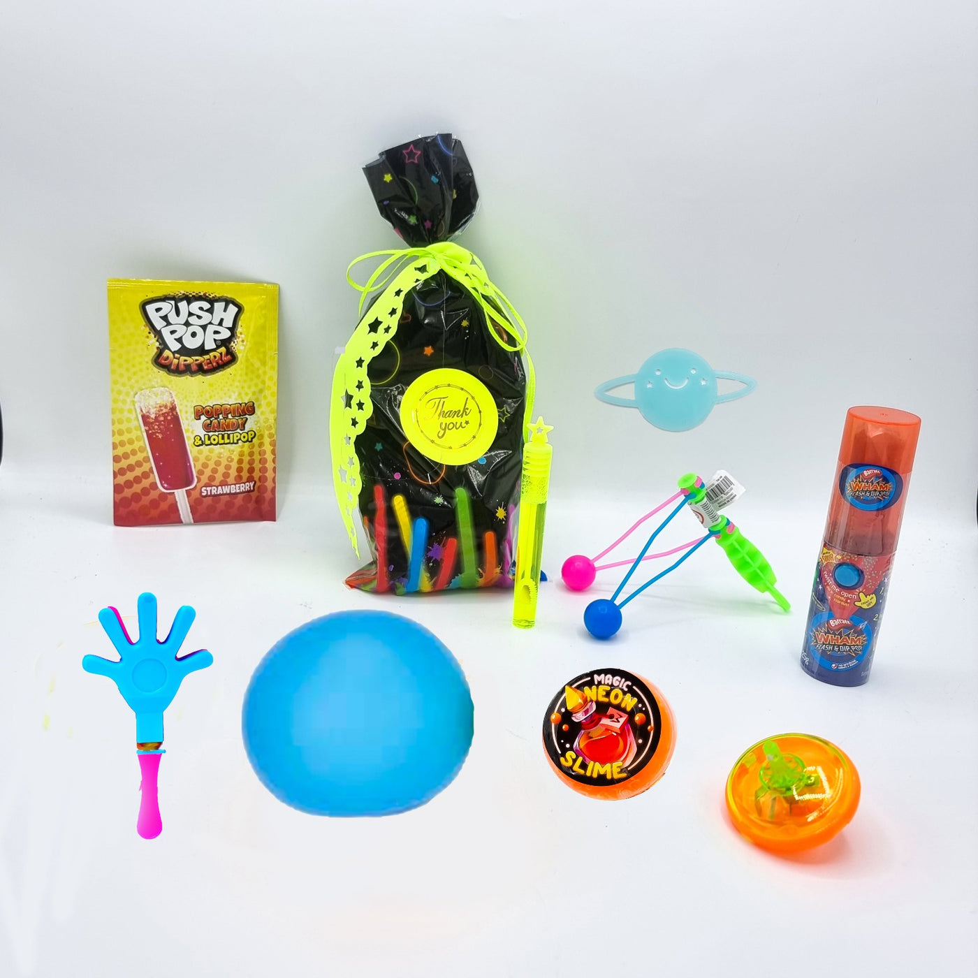 Children Pre Filled Neon Glow Birthday Party Goody Bags With Toys And Sweets, Party Favours.