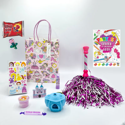 Pre Filled Pink Princess Party Favours For Girls With Toys And Sweets.