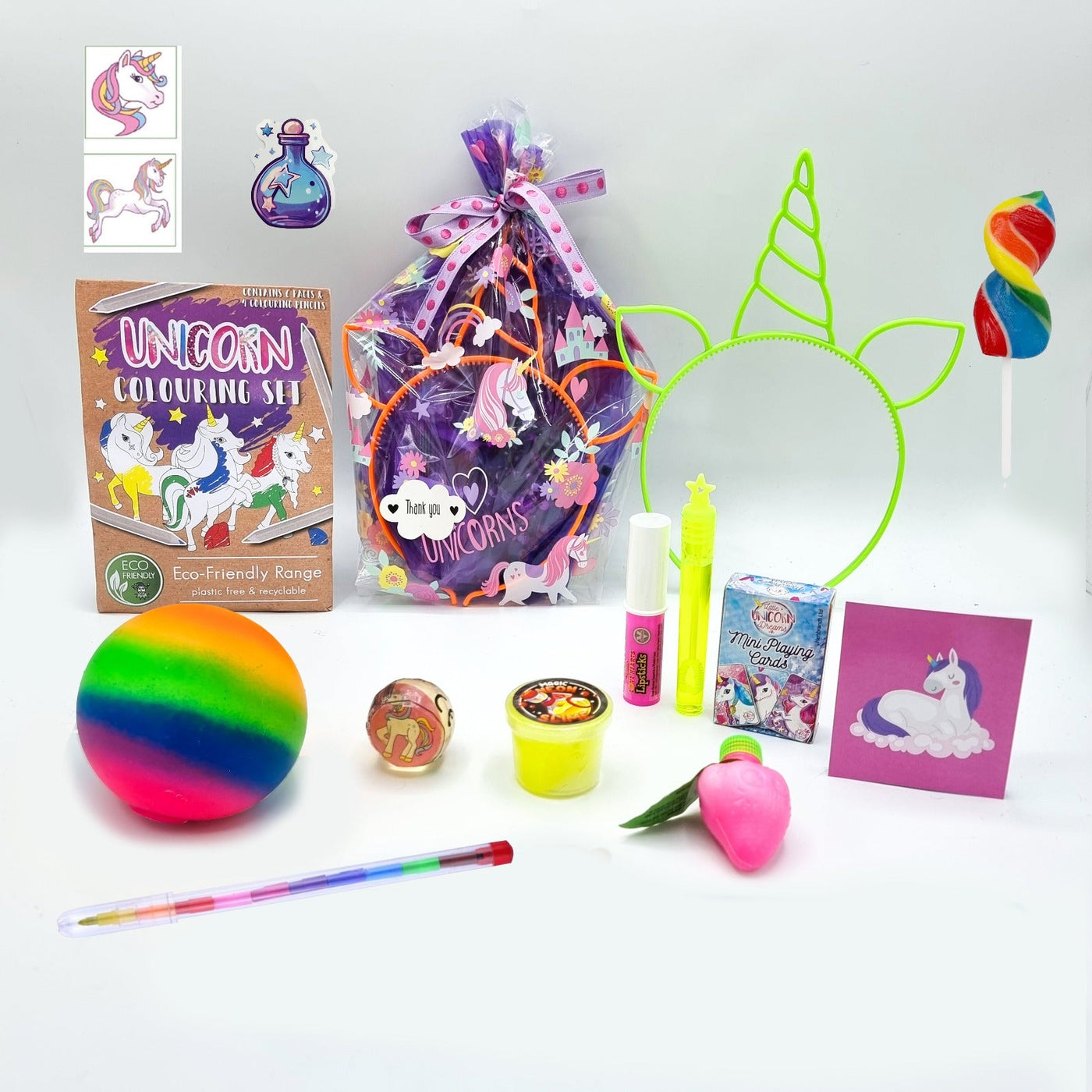 Pre Filled Girls Birthday Unicorn Party Goody Bags With Toys And Sweets, Party Favours.