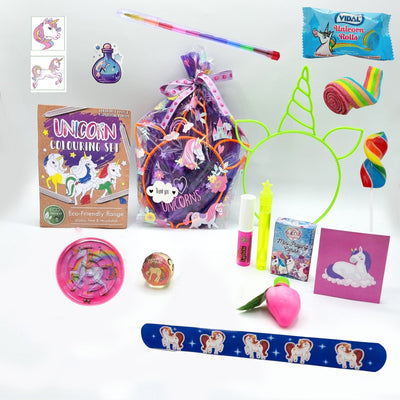Pre Filled Girls Birthday Unicorn Party Goody Bags With Toys And Sweets, Party Favours.
