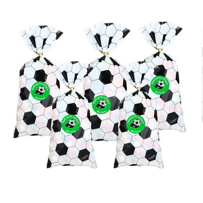Unisex Pre Filled Kids Black And White Birthday Football Party Goody Bags With Toys And Sweets.