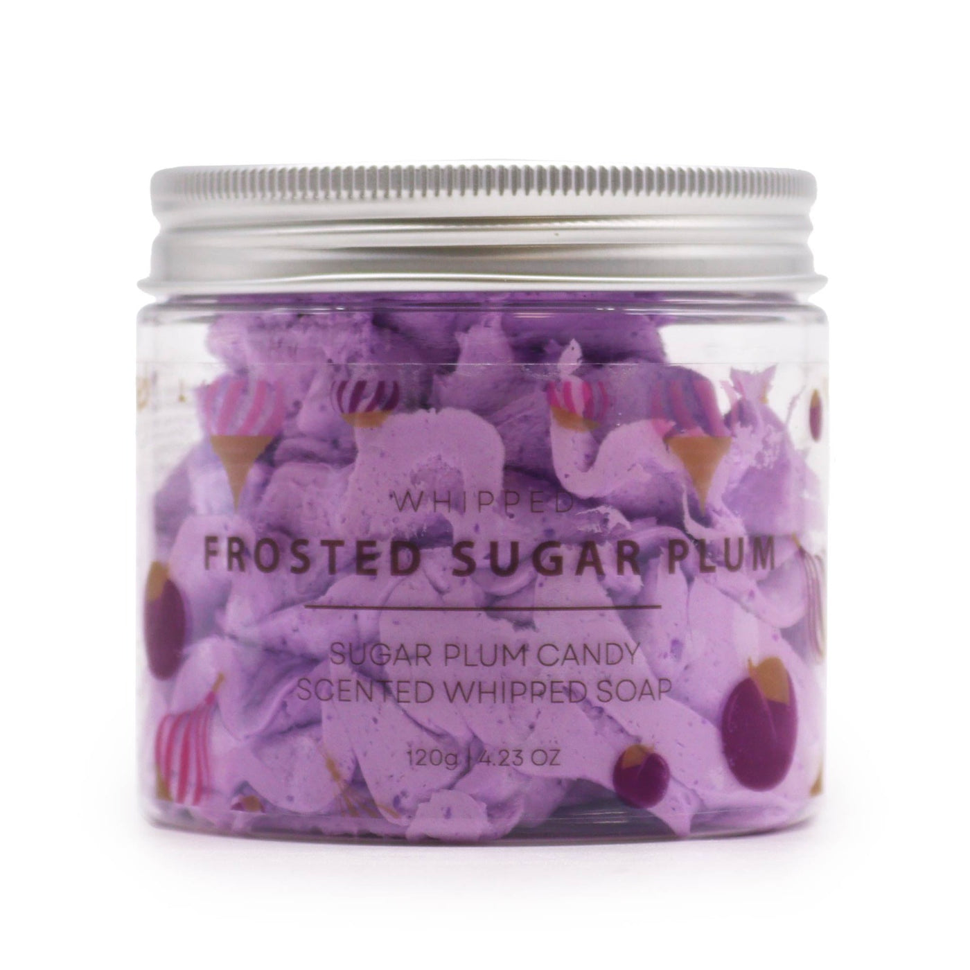 Christmas Frosted Sugar Plum Whipped Hydrating Soap With Sparkle.