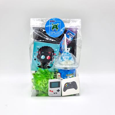 Pre Filled Retro Arcade Gamer Birthday Party Goody Bags With Toys And Candy For Boy And Girls.