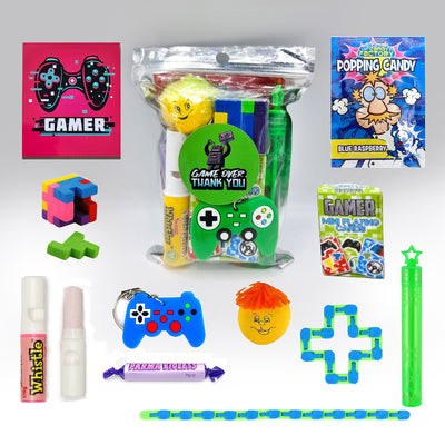 Pre Filled Mini Birthday Gamer Party Goody Bags With Toys And Sweets, Party Favours For Boys And Girls.