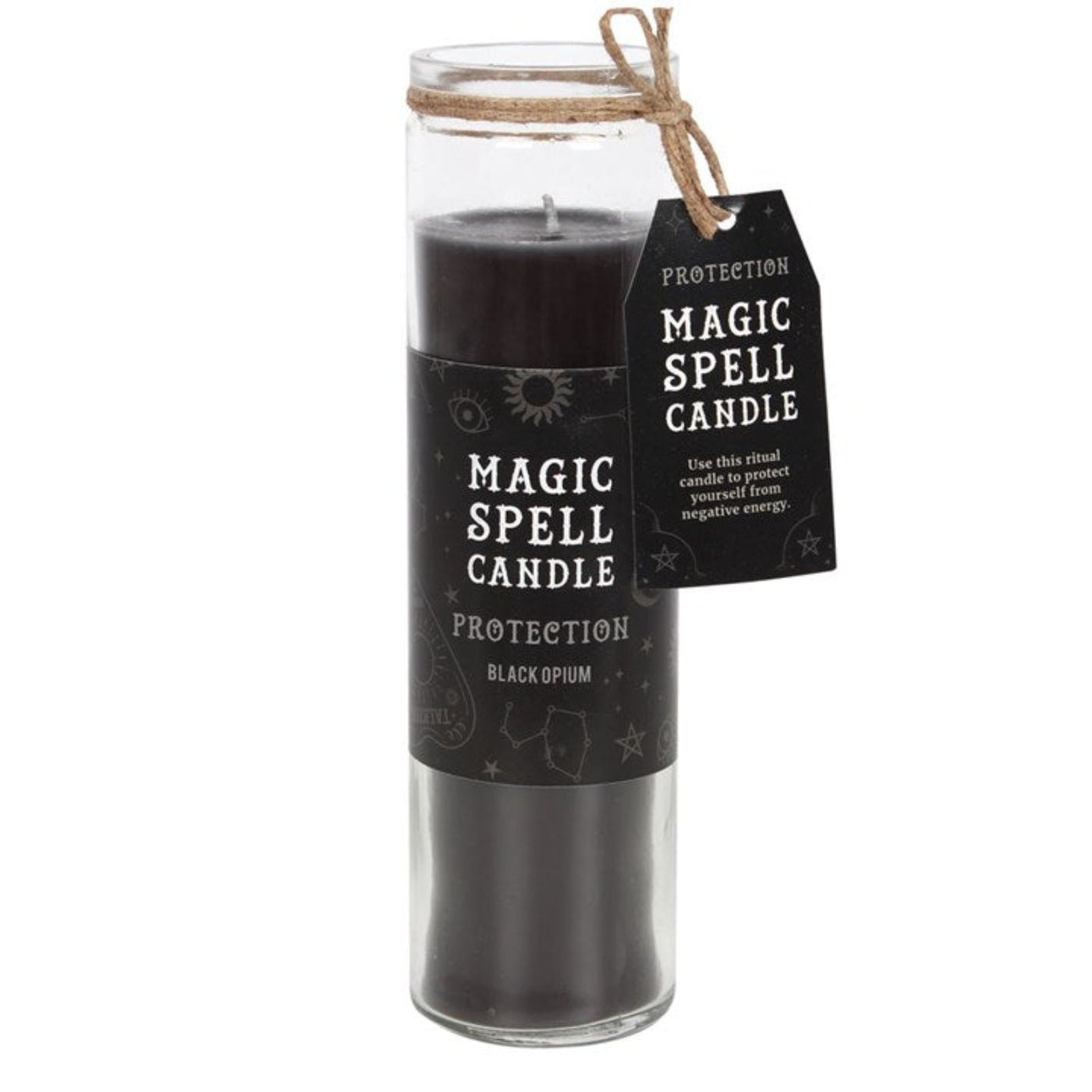 Opium 'Protection' Spell Cylinder Glass Candle.