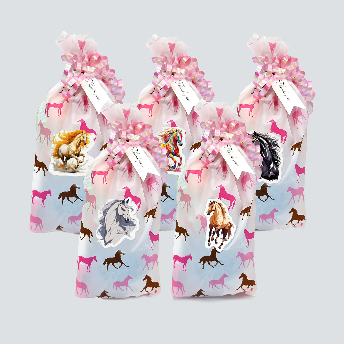 Pre Filled Birthday Horse Pony Birthday Party Goody Bags With Toys And Vegan Sweets.