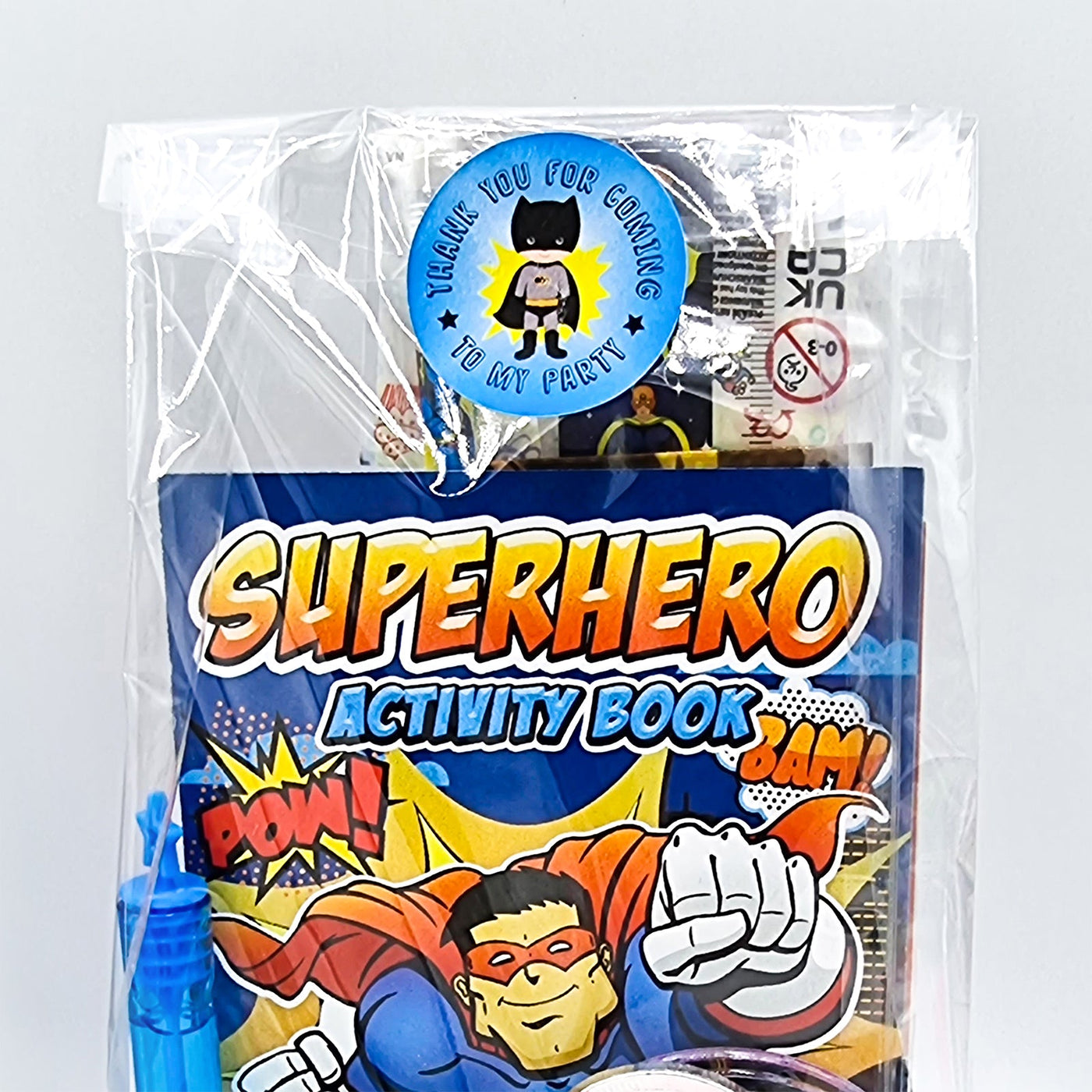 Pre-Filled Superhero Birthday Party Goody Bags With Toys And Sweets For Children.