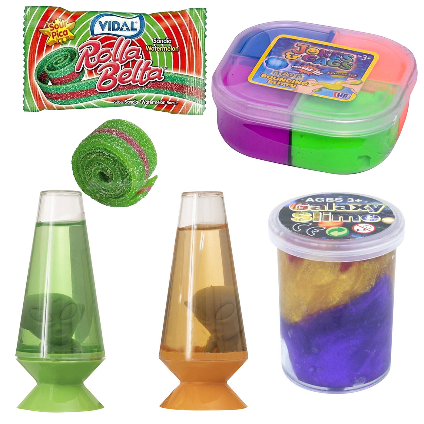 Boys Girls Pre Filled Mega Large Slime Party Gift Bags For Boys, Alien Slime Party Favours.