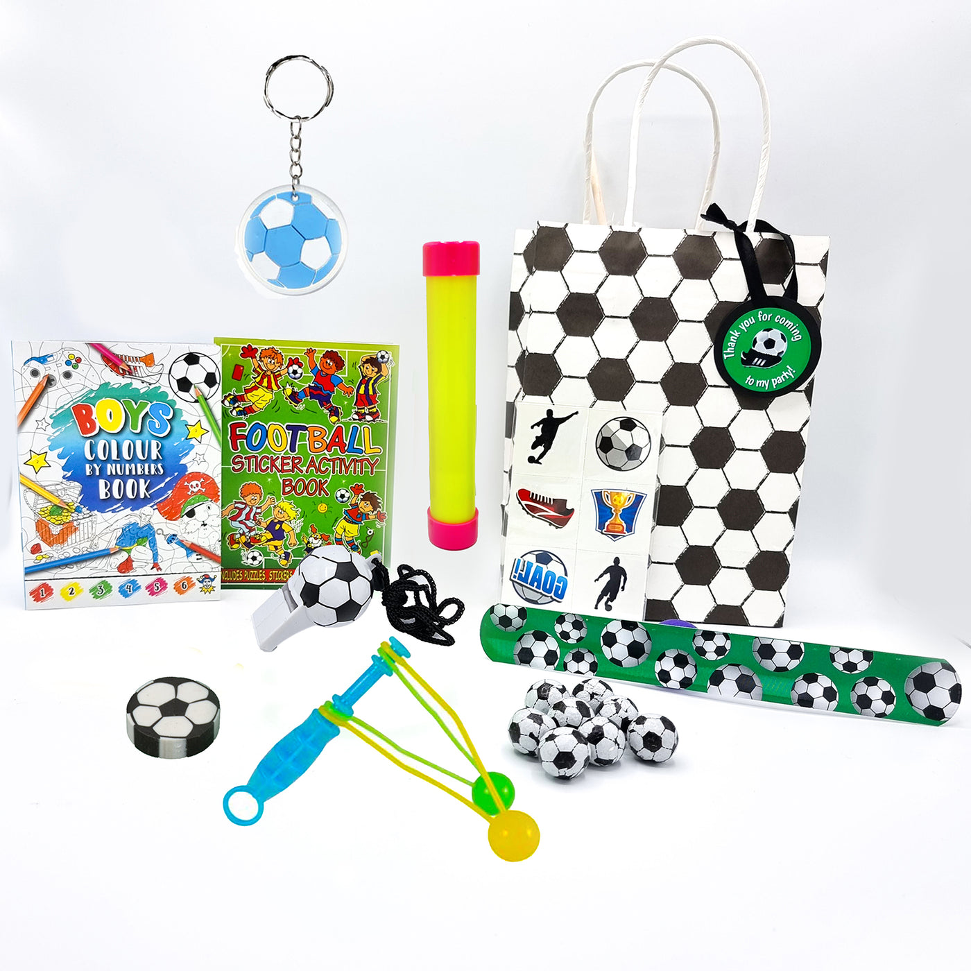 Pre Filled Football Birthday Party Bag Gift Set For Children, Football Birthday Party Goody Bags With Football Toys And Candy For Boys And Girls.