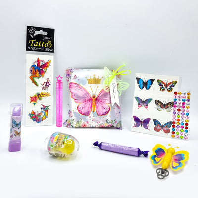Pre Filled Butterfly Fairy Birthday Party Goody Bags With Toys And Candy, Party Favours For Girls.