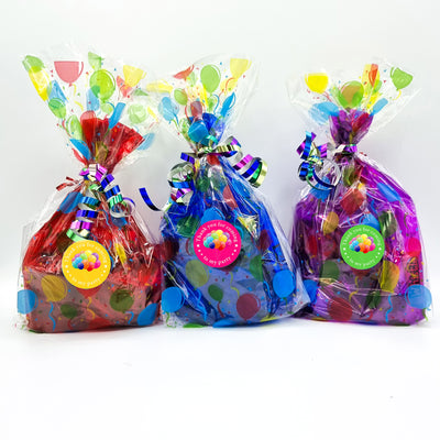Pre Filled Unisex Balloons Birthday Goody Bags For Children With Toys And Sweets.