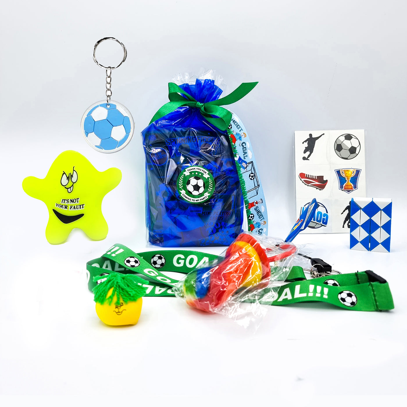 Pre Filled Blue Football Party Goody Bags