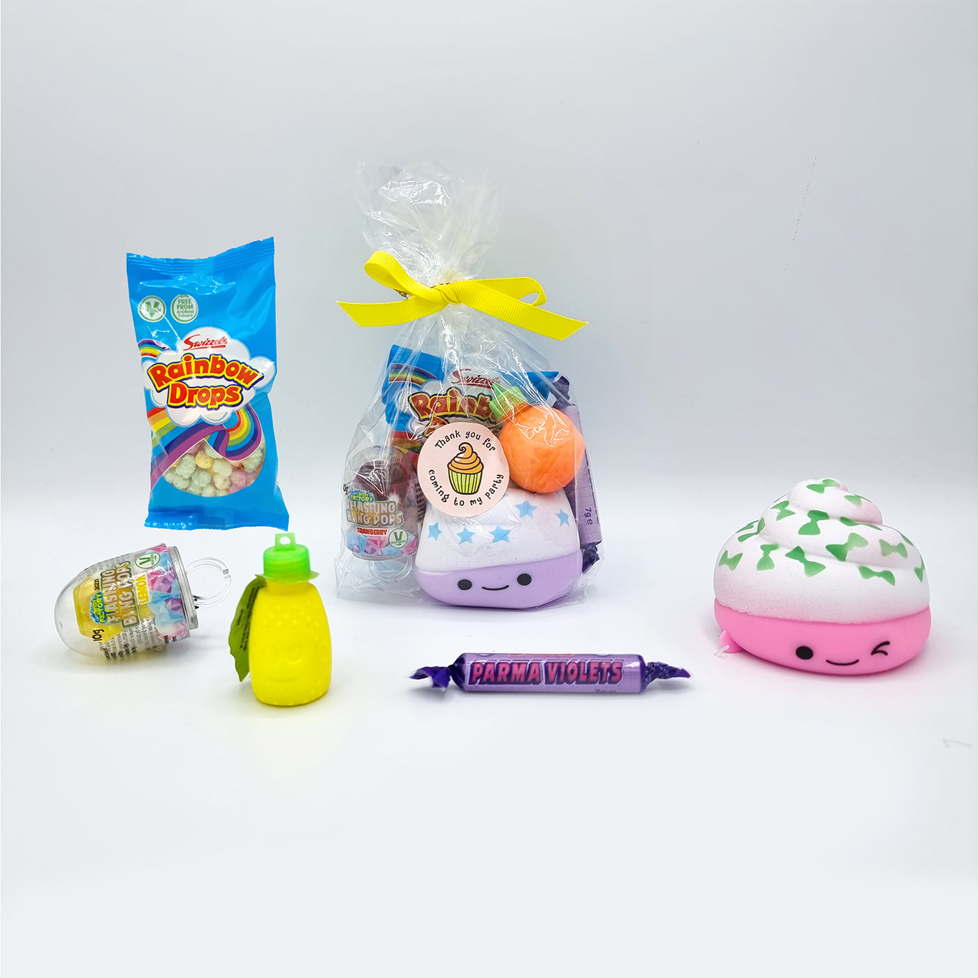 Children Pre Filled Cupcake Goody Bags Party Favours With Toys And Sweets.