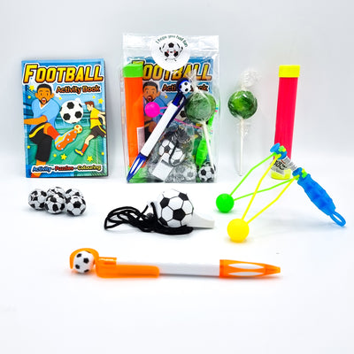 Children Pre Filled Football Birthday Party Favours With Toys And Sweets.