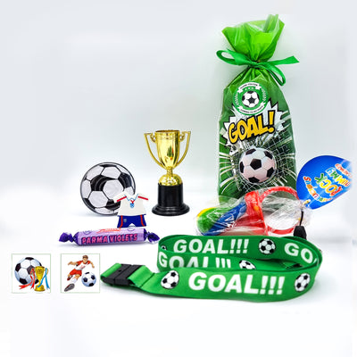 Children's Pre-filled Football Party Bags With Lanyard Candy Dummy And Toys.