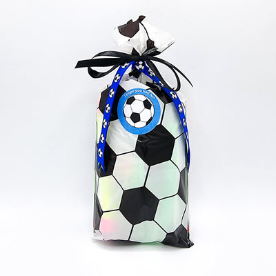 Pre Filled Black And White Party Football Goody Bags With Novelty Toys And Sweets, Football Party Favours.
