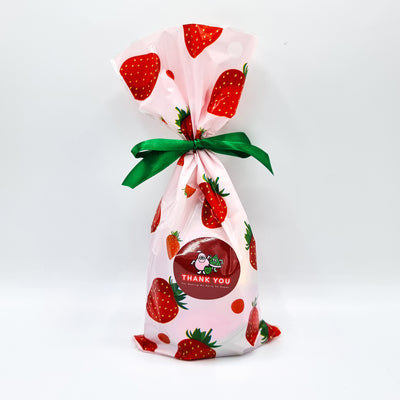 Ready Made Pink Strawberry Fruit Birthday Party Favours Goody Bags With Toys And Candy.