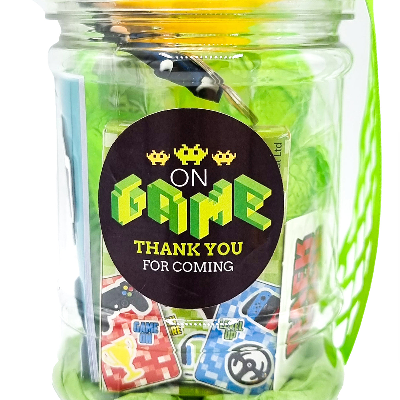 Children Pre Filled Gaming Party Goody Bags In Jars, Gamer Party Favours Boys And Girls.