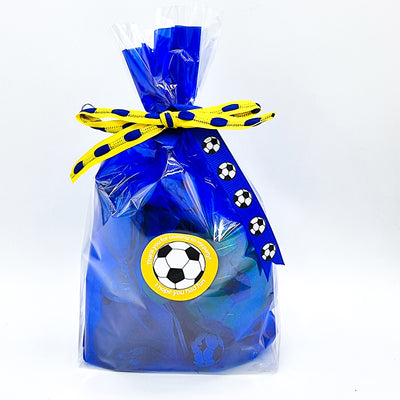 Blue Yellow Leeds United Themed Pre Filled Football Party Bags With Toys And Sweets For Boys And Girls