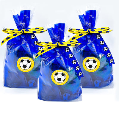 Leeds United Themed Pre Filled Football Party Bags With Toys And Sweets For Children.