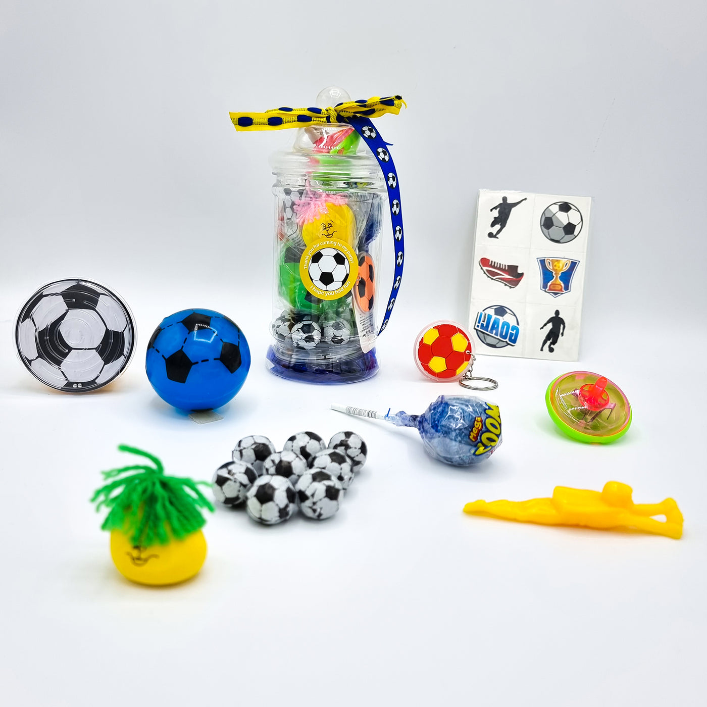 Pre Filled Leeds United Themed Football Birthday Party Gift Jars With Toys And Sweets