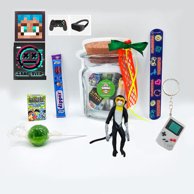 Pre Filled Virtual Monkey Gamer Birthday Party Gamer Goody Bags With Toys And Sweets, Party Favours.