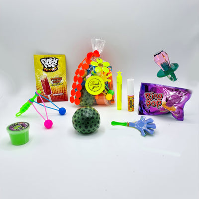 Pre Filled Neon Birthday Goody Bags With Neon Glow Toys And Candy For Girls