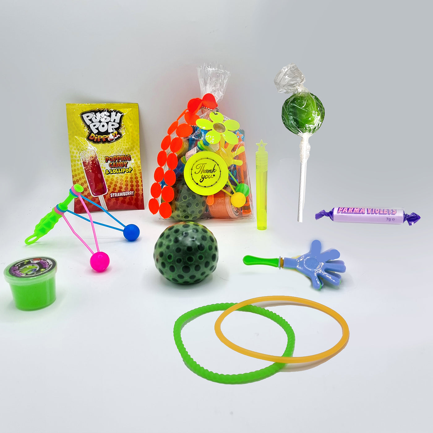 Pre Filled Neon Glow Orb Children Birthday Goody Bags With Toys And Candy