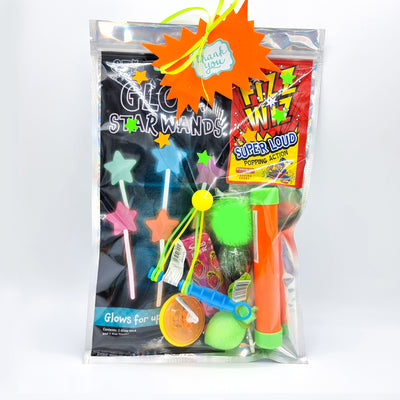 Unisex Pre Filled Neon Glow Party Goody Bags With Toys And Sweets, Party Favours For Boys And Girls.