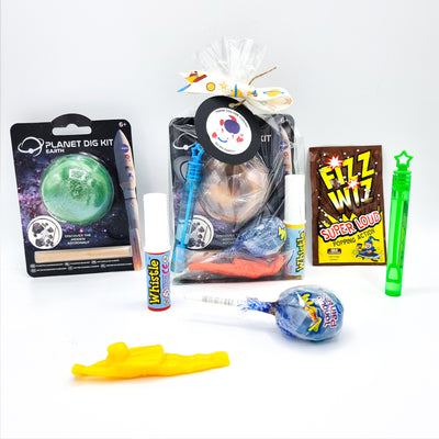 Pre Filled Astronaut Birthday Party Goody Bags For Children With Dig The Planet Toy And Candy