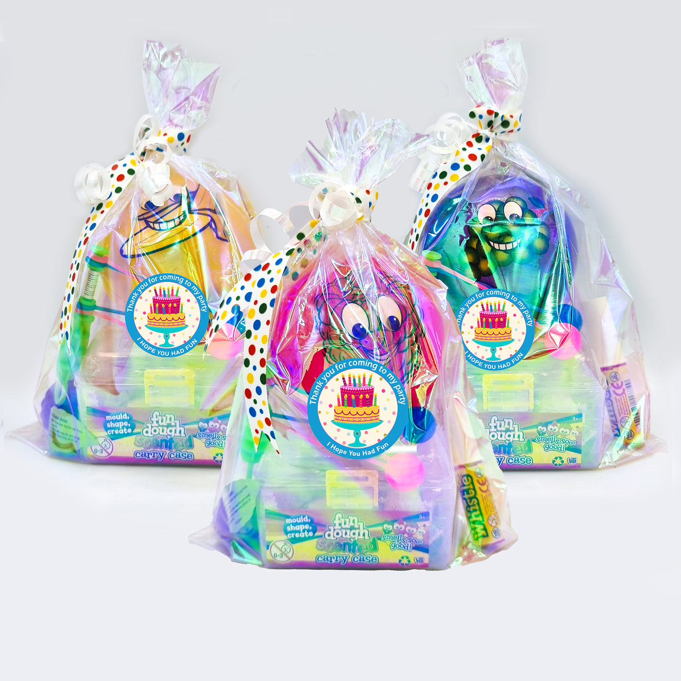 Pre Filled Fragranced Tutti Fruity Cake Birthday Party Favours Goody Bags With Toys And Sweets For Girls 
