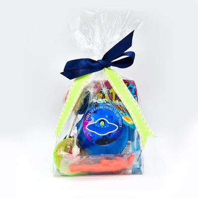 Unisex Pre Filled Alien Cosmos Birthday Party Bags, Party Favours With UFO Toy. 