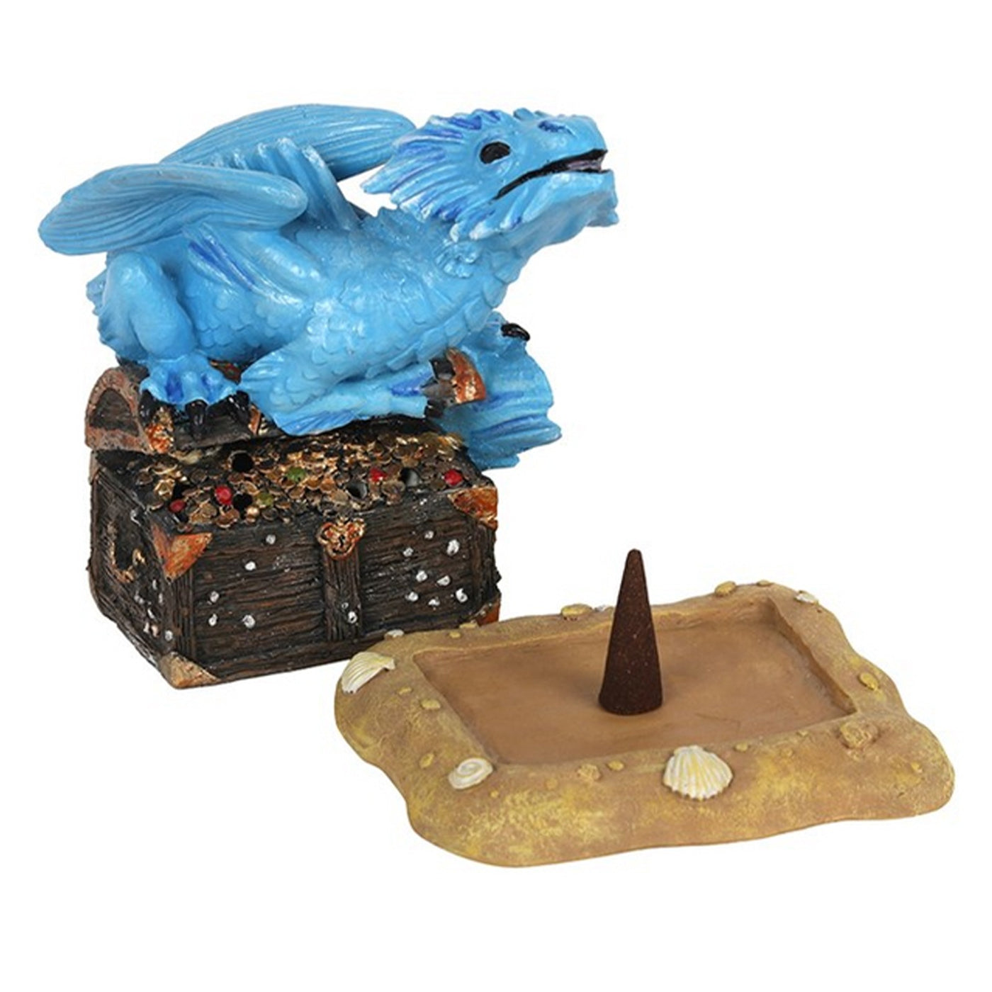 Treasures Of Seep Sea Blue Dragon Cone Burner By Anne Stokes.