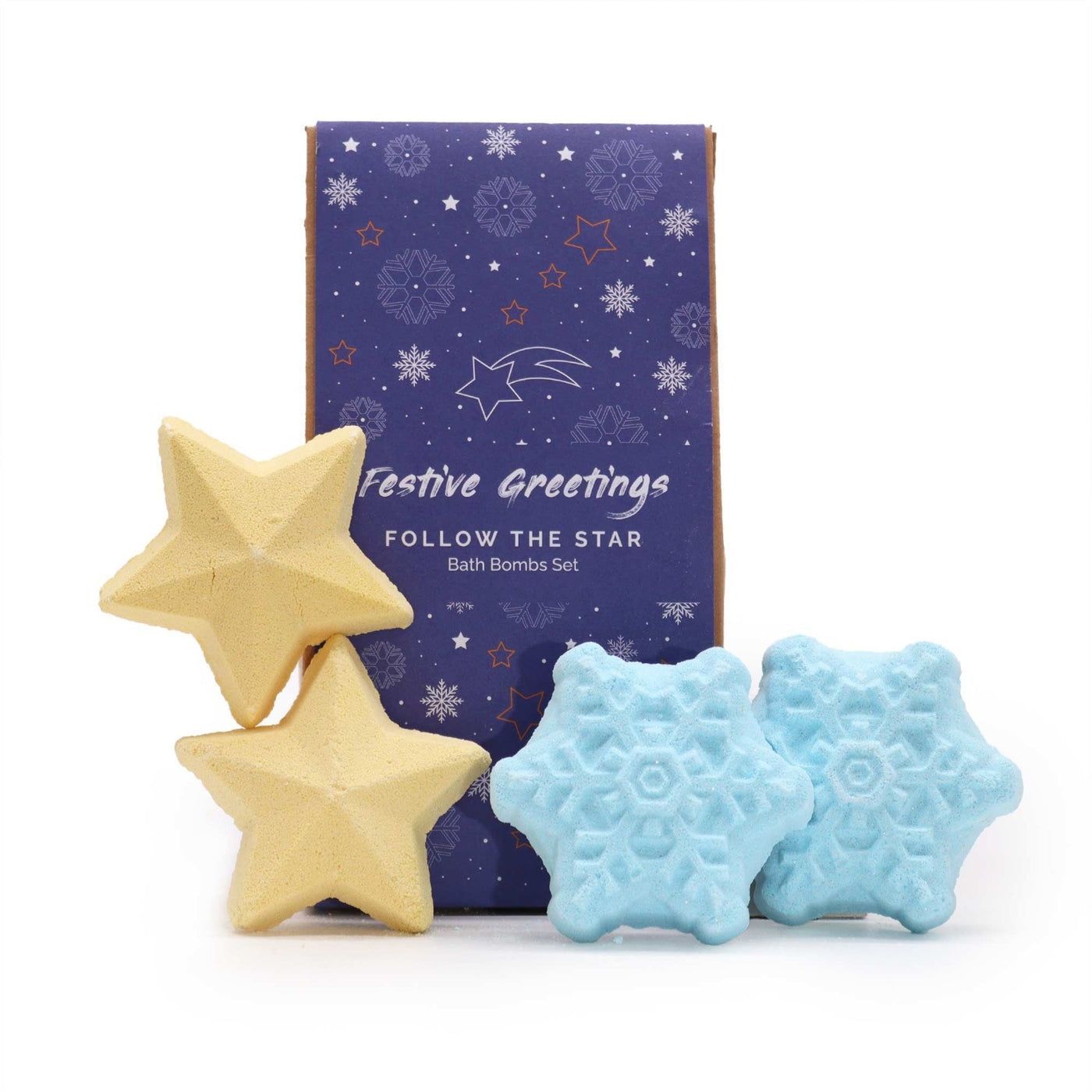 Stars And Snowflakes, Novelty Winter Bath Bombs Gift Set.