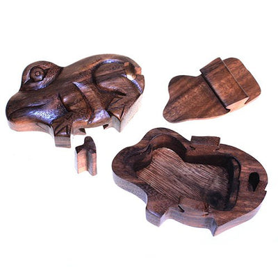 Sheesam Novelty Wooden Frog Puzzle Storage Box