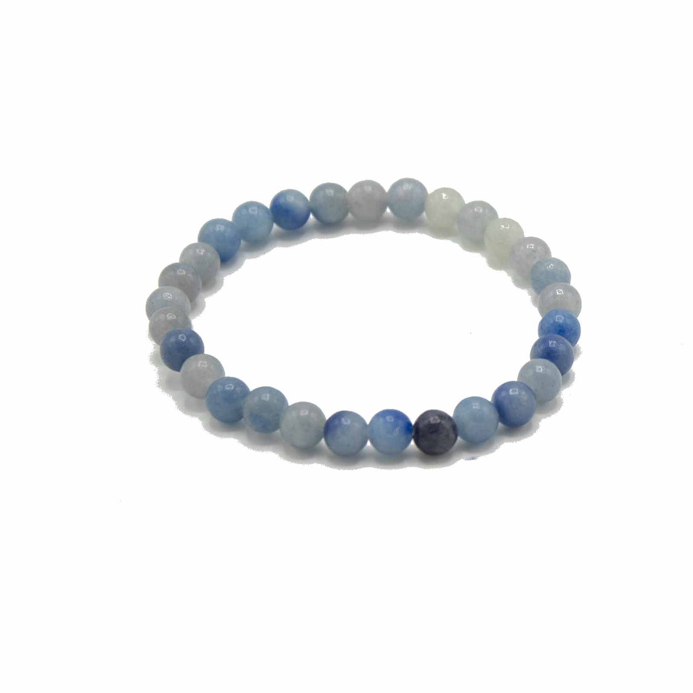 Unisex Blue Lace Agate Crystal Gemstone Bracelet.