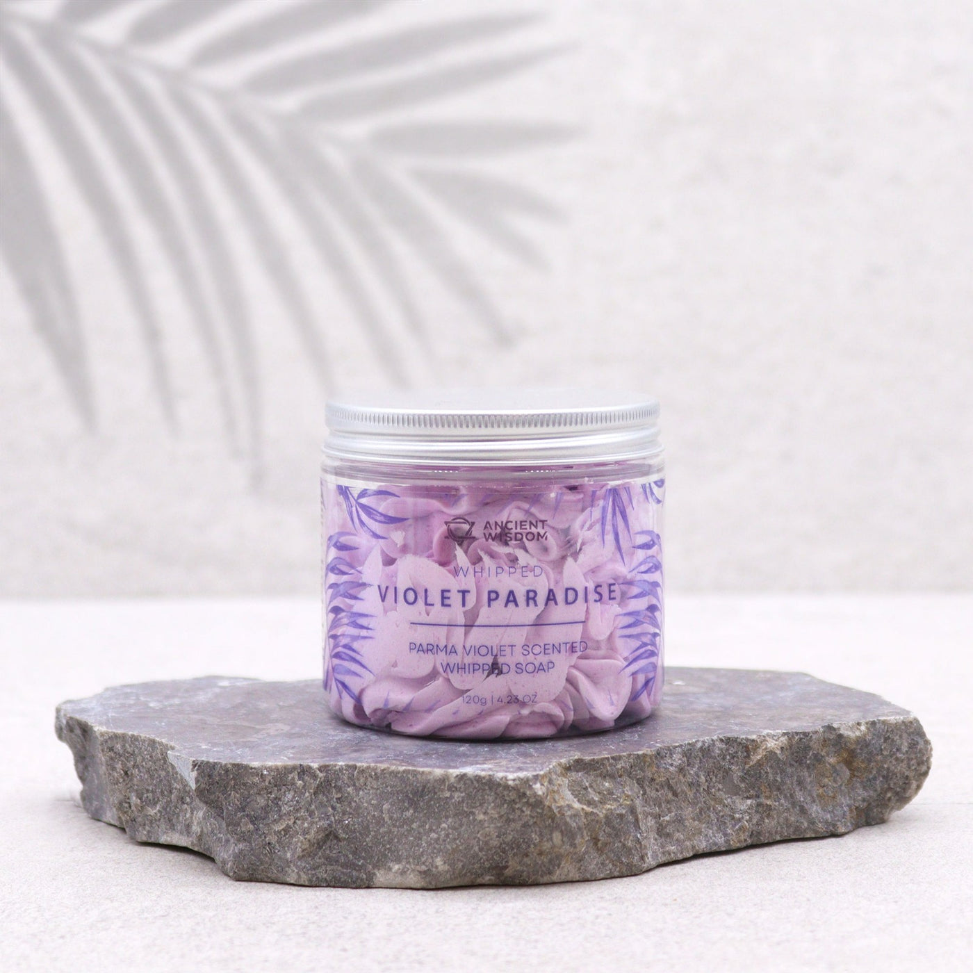 Violet Paradise Parma Violet Paraben Free Whipped Soap In The Jar From Ancient Wisdom.