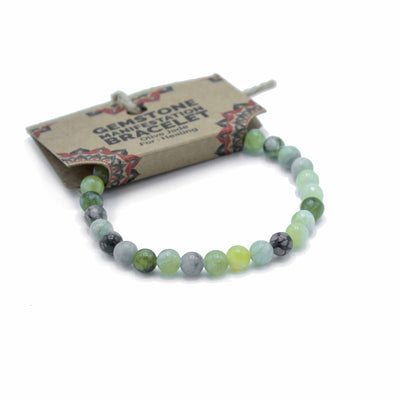 Unisex Olive Jade Crystal Gemstone Bracelet