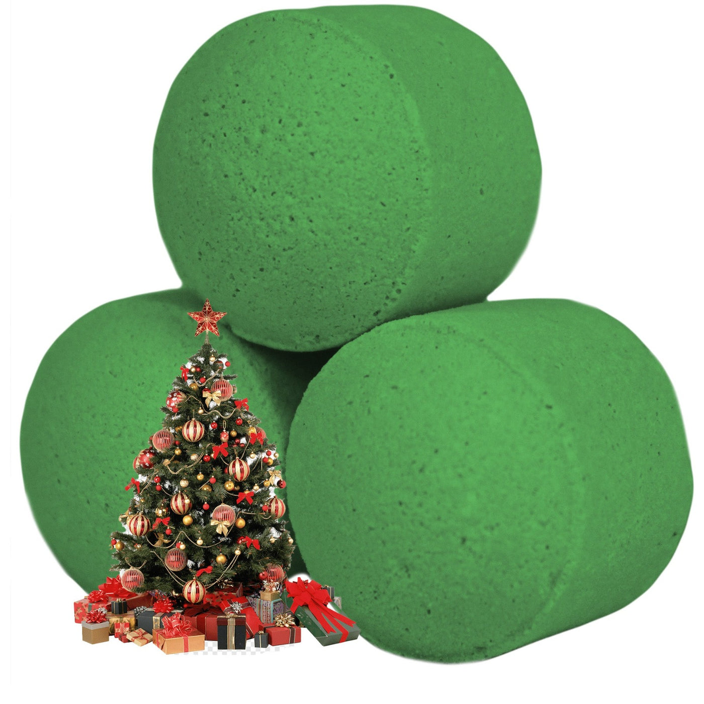 Green Bath Bombs, Christmas Festive Party Favours For Adults.
