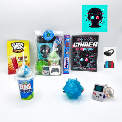 Pre Filled Retro Arcade Gamer Birthday Party Goody Bags With Toys And Candy For Boy And Girls.