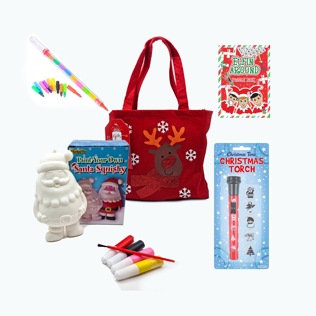 MBB Stretchy Santa Claus Stocking Filler Toy - Loot Party Gift Bag For Kids Xmas