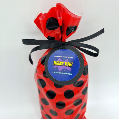 Pre Filled Red Polka Dot Ladybug Hero Birthday Party Bags With Toys And Sweets, Party Favours.