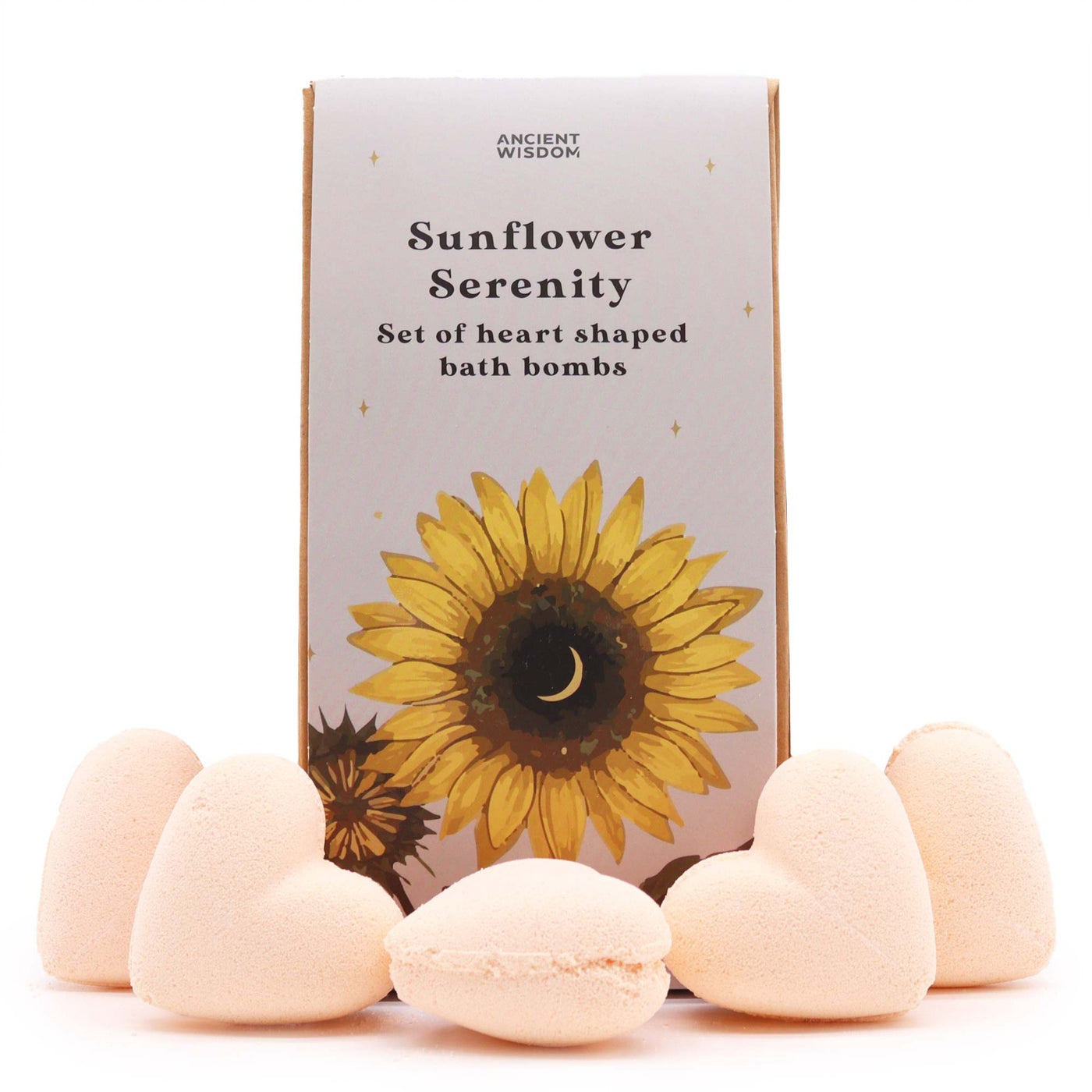 Sunflower Serenity Heart Bath Bomb Gift Set, Passion Fruit Scent, Valentine, Mother's Day Gift. 