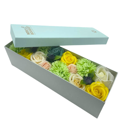 Yellow And Green Scented Body And Bath Soap Flowers Long Gift Box.