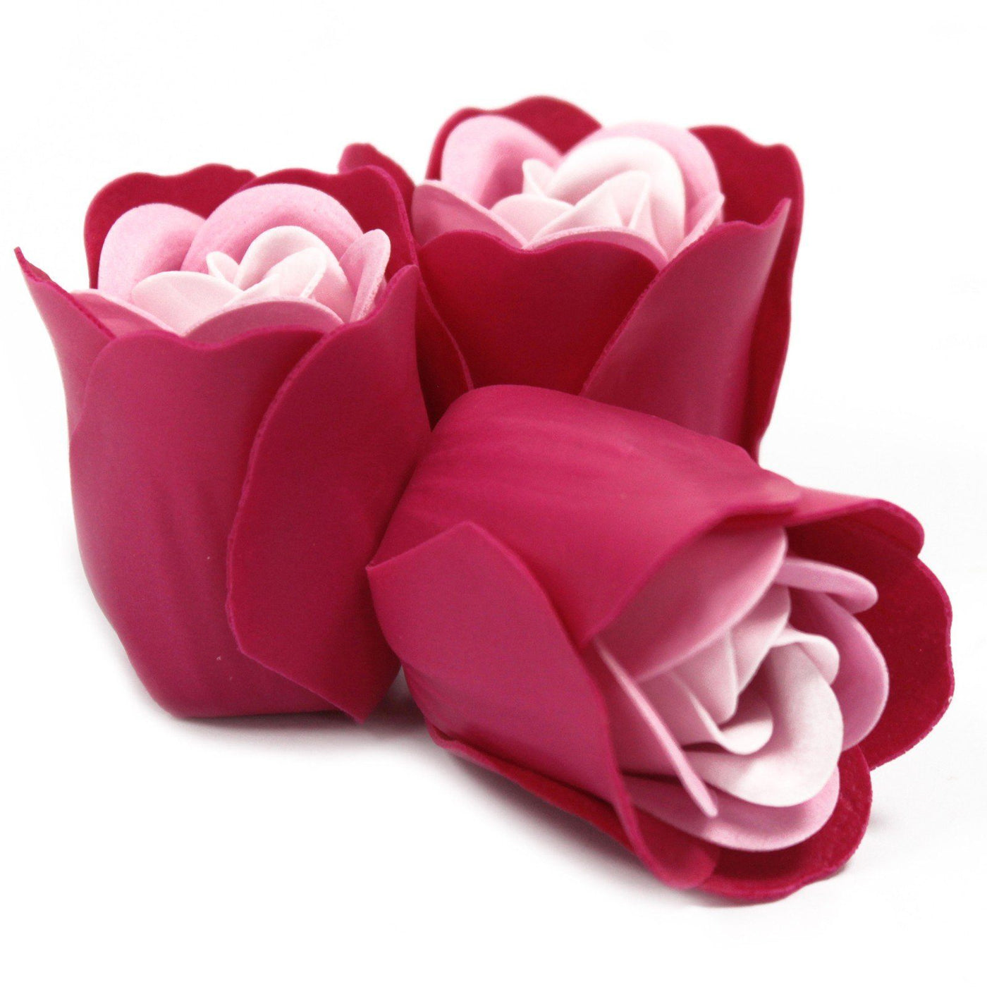 Set of 3 Bath Soap Pink Roses Flowers In Heart Gift Box.