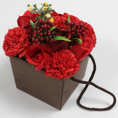 Soap Flower Bouquet - Red Rose & Carnation.