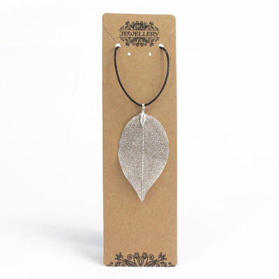 Bravery Leaf Real Leaf Silver Jewellery Necklace.