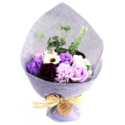 Standing Purple Fragranced Soap Flower Bouquet - Purple