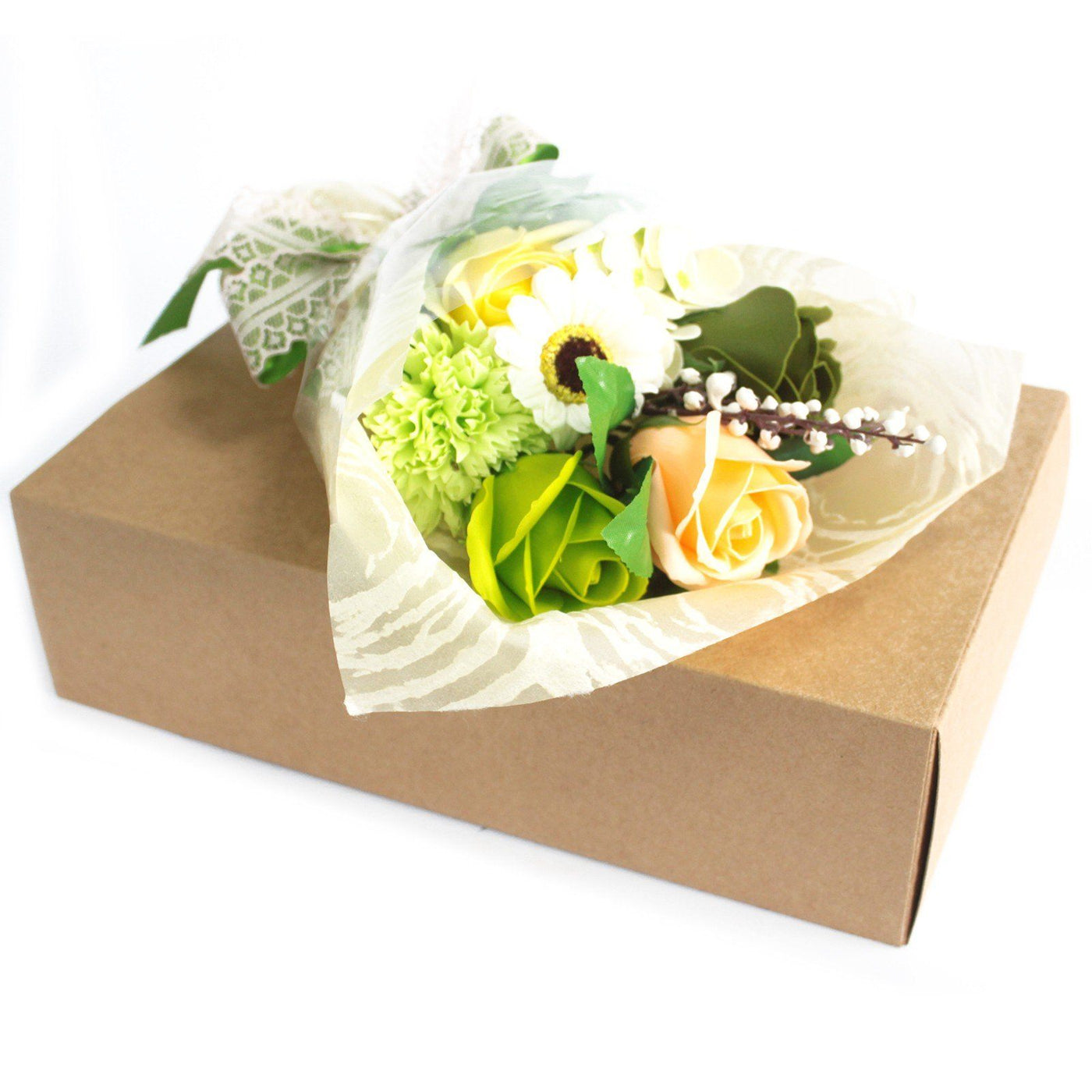Gift Boxed Green Body Soap Flower Bouquet.