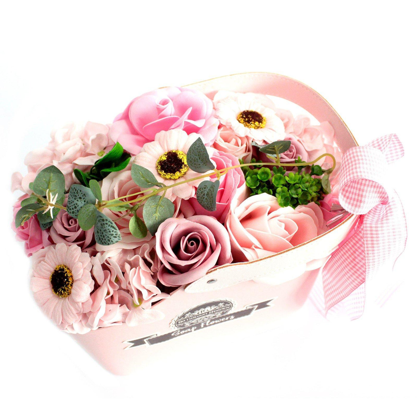 Beautifully Packed In Gift Basket Pink Body Soap Flowers, Perfect Wedding Gift, Birthday Gift, Christmas Stocking Filler.